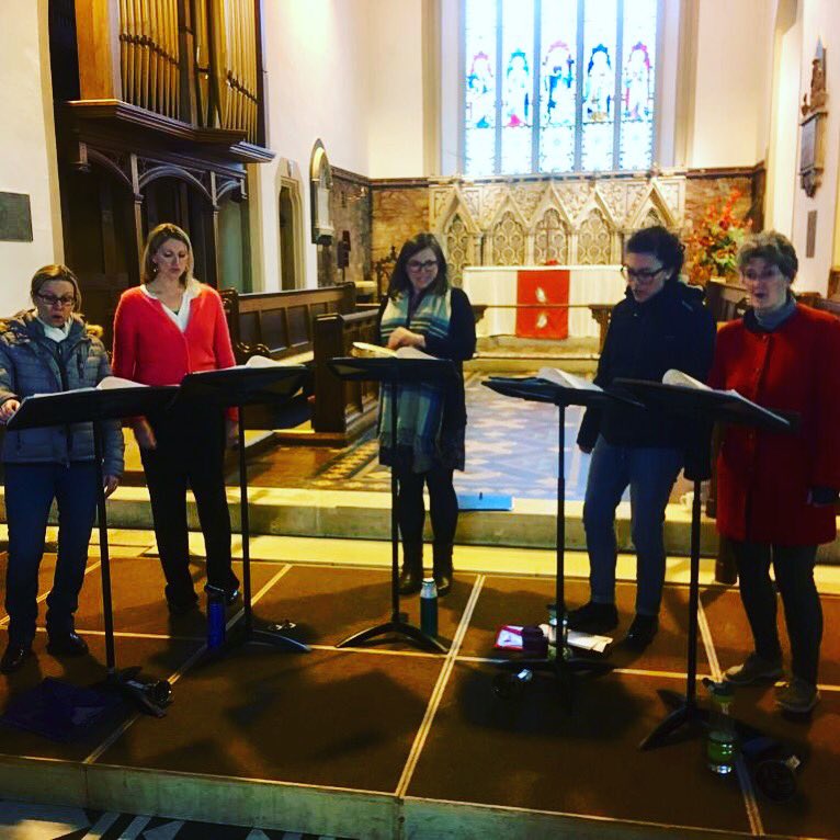 In Topsham rehearsing for our first The Darkest Midnight concert of the season. #devon #acappella #papagena #christmas #wintersongs