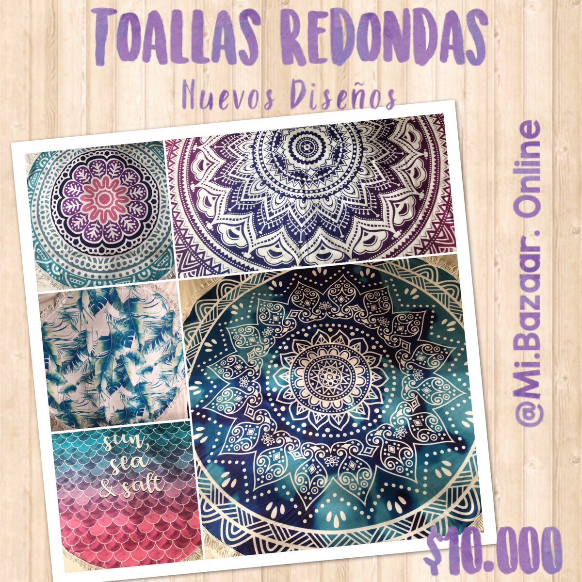 BazaarMi's tweet photo. Hermosas Toallas Redondas 
Nuevos diseños
Ideales para regalar!!
Toalla de Microfibra
1,50 Mt. diámetro 
Ideales para este verano!!!
#toallasredondas #toallasmandalas #toallasdiseño #verano #regalosdenavidad #mibazaaronline💕 https://t.co/bX1KIbtt19
