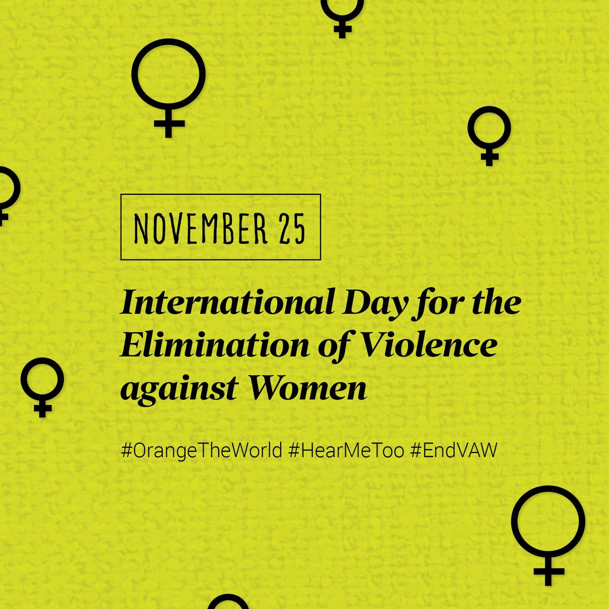 EndPtnrViolence's tweet image. Today we mark the Int'l Day for the Elimination of Violence Against Women. Learn the facts. Join the movement. Because it's time.

#OrangeTheWorld #HearMeToo #EndVAW