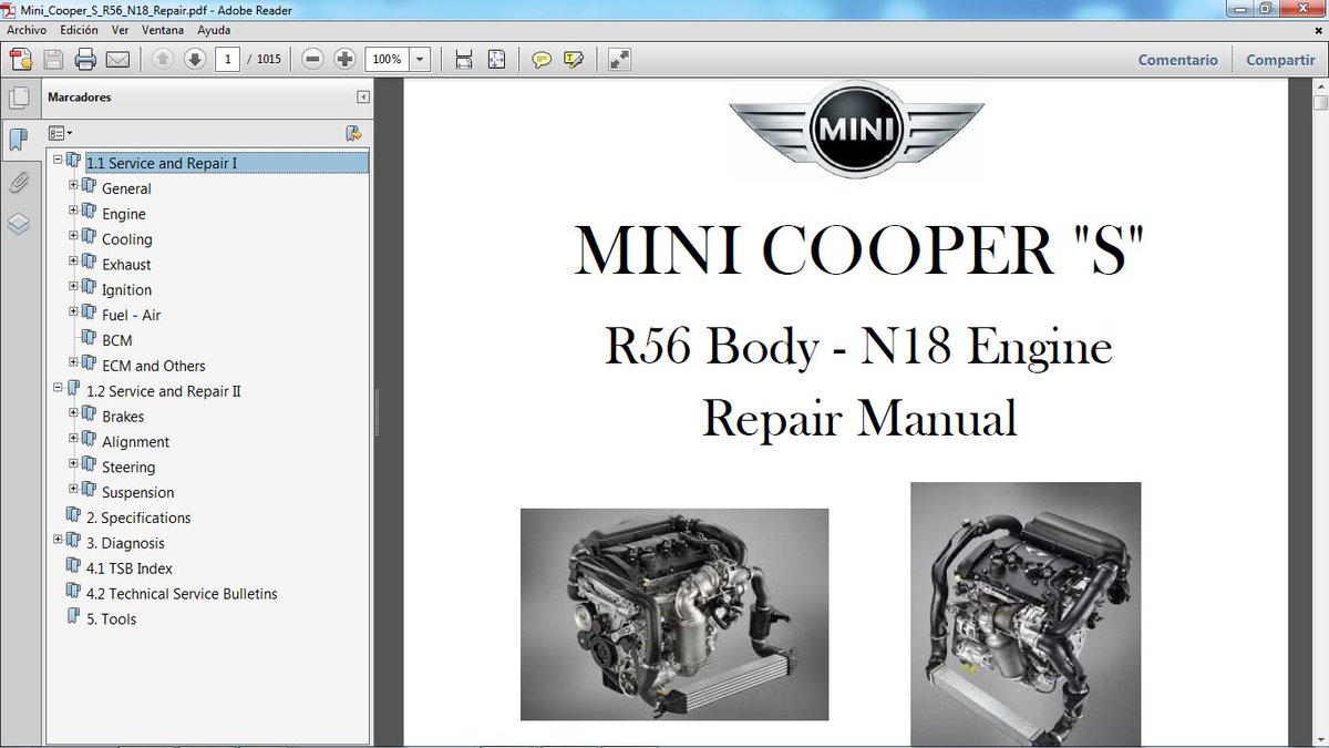 MINI COOPER S R56 motor N18 2011-2014 Manual de Taller en formato pdf.  [email protected] #MiniCooperR56  #MiniCooperN18pic.twitter.com/ZPO8hQpE8X