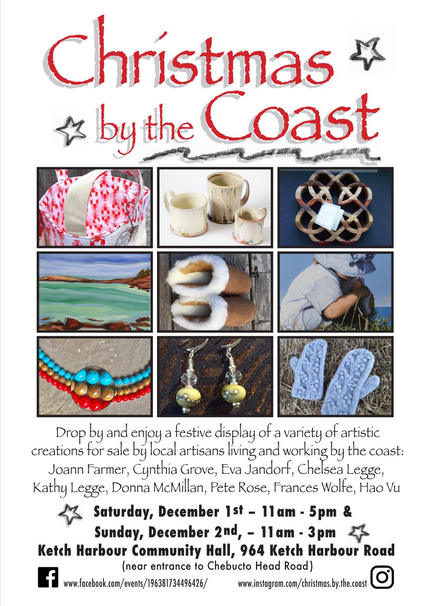 DGinDC's tweet image. For peeps in the Halifax area: next weekend (December 1-2nd) come check out the latest treasures from our local artisans at the KHARA Hall (#KetchHarbour Rd at #ChebuctoHead &amp;amp; #DuncansCove Rd):