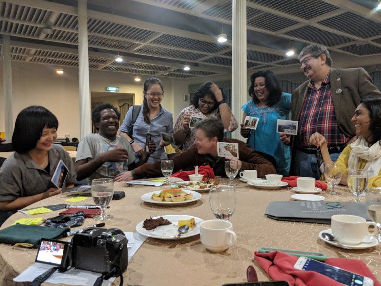 lemnsissay's tweet photo. Thanks to the organisers of  Georgetown Literary Festival in Penang, Malaysia. Penang is the San Fransisco of Malaysia. 

This photograph of Ye Mimi, a Taiwanese poet with Poetry Tarot Cards, sums up the spirit of writers amongst writers.   #GTLF2018 https://t.co/wEfUuXn2Iu