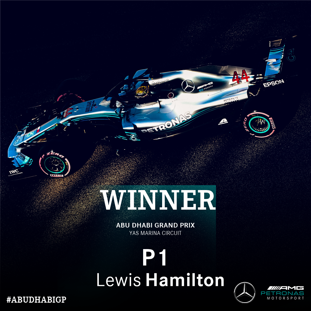 YES!!!!!! What a way to end the season for <a href="/LewisHamilton/">Lewis Hamilton</a>!!!! 

Victory in the 2018 <a href="/F1/">Formula 1</a> finale at the <a href="/ymcofficial/">Yas Marina Circuit</a>!!!

#AbuDhabiGP 🇦🇪 #F1