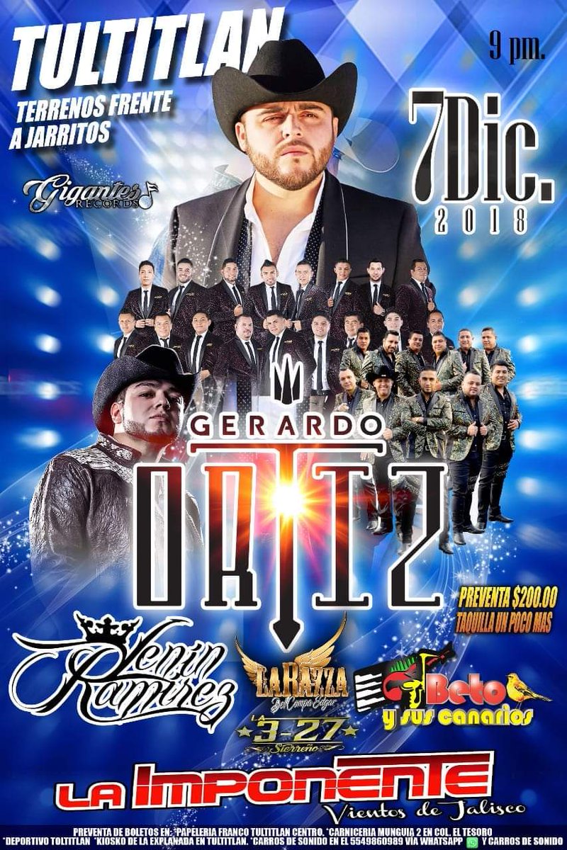 JAZERRuiz's tweet photo. UNA GRAN NOCHE NOS ESPERA ESTE 7 DE DICIEMBRE #TultitlanEdoMex
🎫🏃♂️COMPRA TUS BOLETOS CON TIEMPO #Evitate LARGAS FILAS EL DÍA DEL EVENTO🏃♂️🎫
#GerardoOrtiz #Comparte 👇👇👇👇 https://t.co/AJOsbrDg2M
