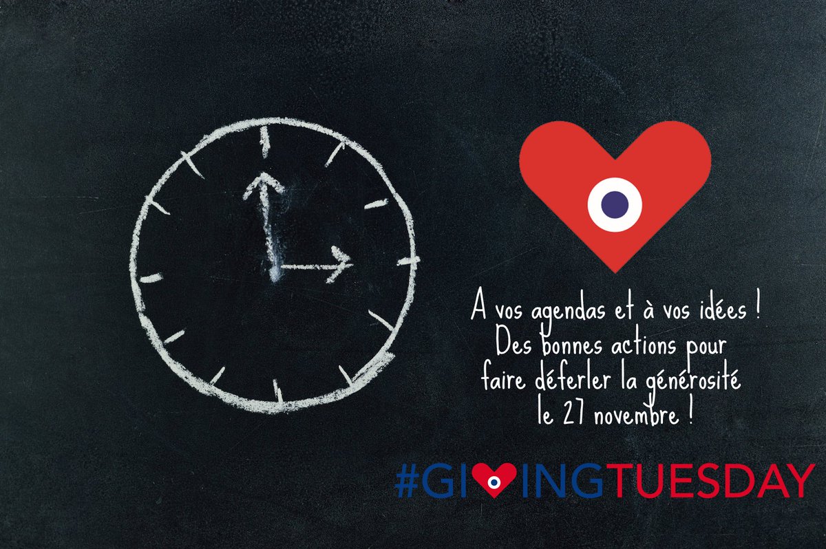 Tic, tac, tic... ce mardi 27 novembre, on fête #GivingTuesdayFr LA journée de la générosité en France ! Faisons déferler la solidarité et l'engagement autour nous cc @UPVDoc
@upvd1 @AFFundraisers @ADMICAL @CarenewsCom @ARF53