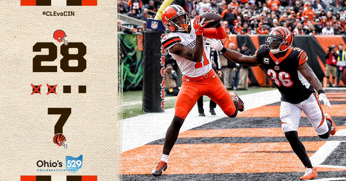 Browns's tweet photo. Halftime in Cincinnati!

#CLEvsCIN https://t.co/TjQ3GVLjKW