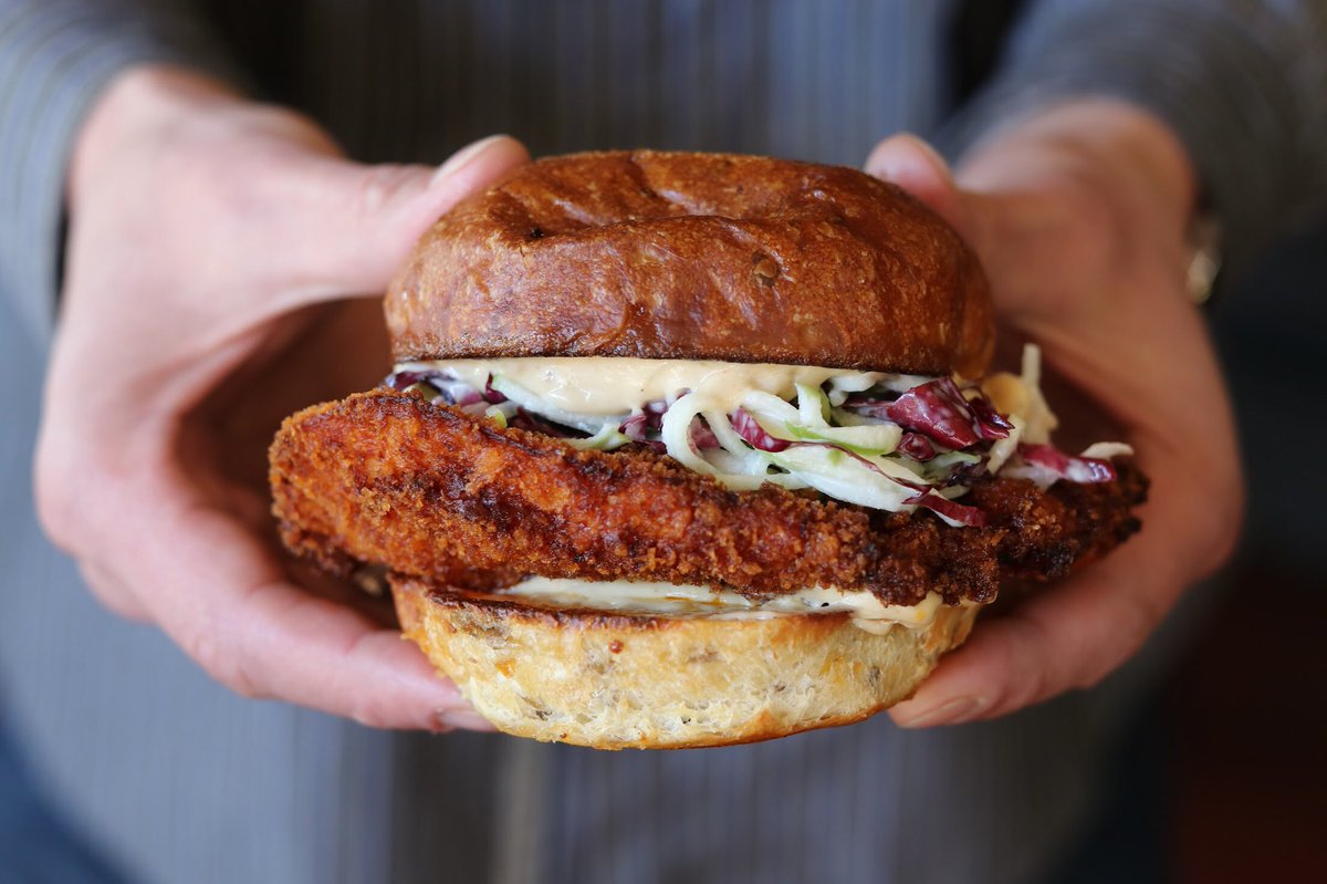 SPICY CHICKEN SAMMIE. Goes great with a cold 🍺. #BelltownBrewing