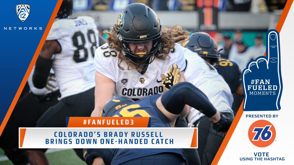 Pac12Network's tweet photo. Impressed by @RunRalphieRun's Brady Russell's one-handed catch?

Tweet #FanFueled3 to make this the @76 fan fueled moment. https://t.co/PWNkYPEWCC