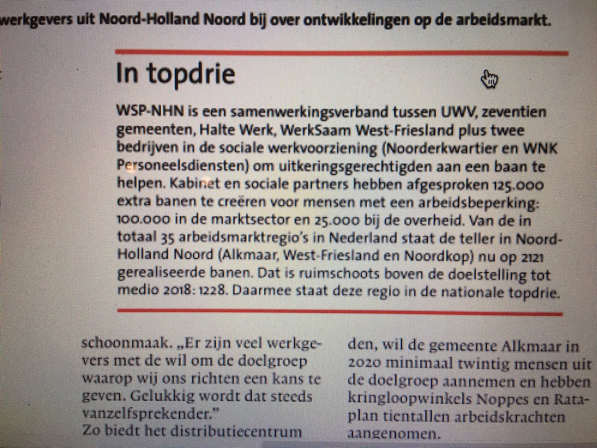 Noord-Holland Noord in top drie met Banenafspraak! @RPAnhn @WSPNHN #inclusievearbeidsmarkt