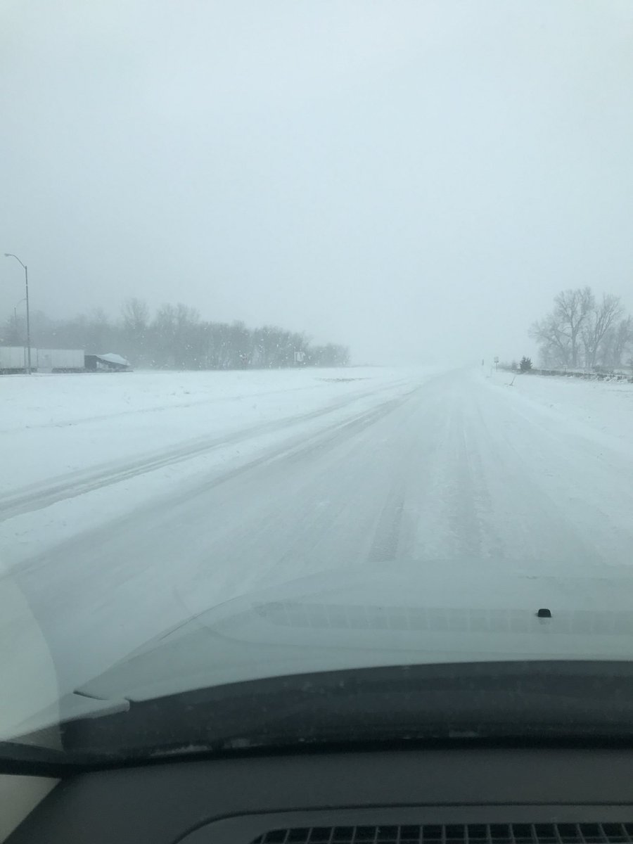 I-29 at the 81mm snow packed and slick with blowing snow. <a href="/NWSKansasCity/">NWS Kansas City</a>