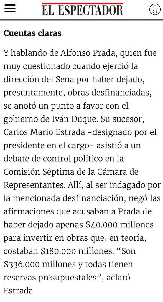 dannasuarez's tweet photo. Es conocido en cada regional #SENA que las obras gestionadas en la admin de @alfonsoprada son pertinentes,necesarias y están completamente financiadas! Me alegra que hoy se ratifique esta información por el país, la entidad y su comunidad vía @elespectador https://t.co/MkYNS5nTjf https://t.co/4W9Gasnpb6