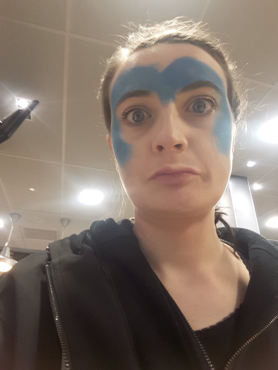 JessicaJCorky's tweet photo. Forgetting you have the blue face of a peacock as you walk into mcdonalds 😂😂😂 #noshame #peacocklife https://t.co/FcS6LvO9KU
