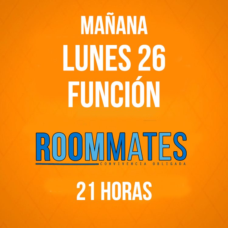 morantprod's tweet photo. 🚧ATENCIÓN 🚧
🤝Mañana LUNES 26 21H función de @roommatesco
👉🏻Entradas anticipadas en @Plateanet o en boletería del @teatroreginaok
Dirección gral: @ermedela
-
#Roommates #lunes #Teatro #morantproducciones #ErnestoMedela
#bautilena #facugamba #samuelnascimento #baltogroup https://t.co/Qqee4k59aR