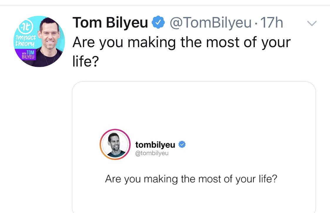 jonmcray's tweet photo. @TomBilyeu 💯🎉👍⬆️ https://t.co/gqsiRFZyIT
