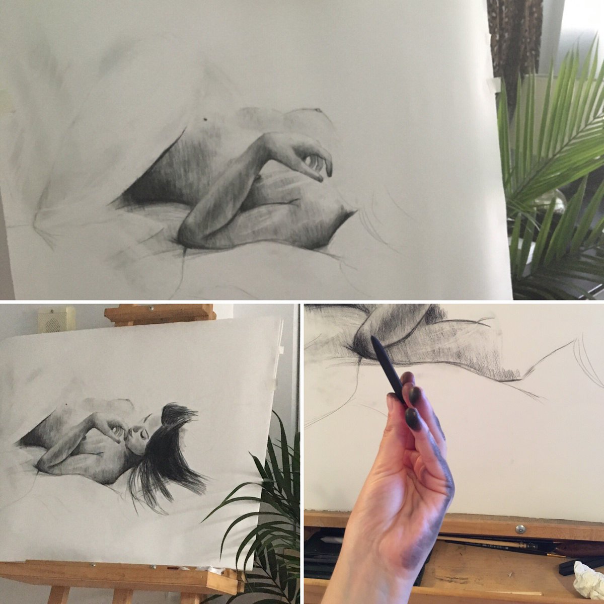 MariaMaria_drez's tweet photo. Réalisation de nu féminin au fusain ✍🏼. Quick view du travail à mi-chemin #notfinishyet #charcoal #fusain #charcoalart #workinprogress #woman #draw #palmtree 🌴 #blackandwhite https://t.co/LwXhHrQKy8