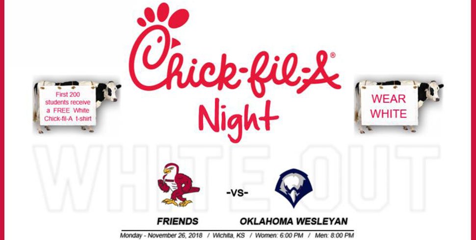 FriendsFalcons's tweet photo. Basketball Chick-fil-A Night and "Whiteout" Set for Tomorrow Night vs. Oklahoma Wesleyan
 - https://t.co/JY2C4zPxGv … https://t.co/26v8nyf4Zf