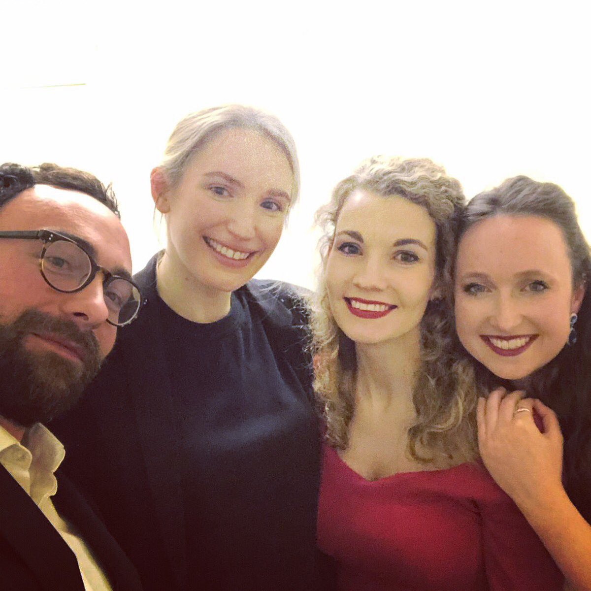 GrassrootsOpera's tweet photo. Team selfie after yesterday's performance. We loved performing in Claygate and thanks so much to our wonderful audience for their support. Next stop: St. Endellion Church, Cornwall! @LaurencePanter @annammclachlan @ChloeStratta @susannamacrae #opera #singing #orfeoedeuridice https://t.co/ef9MMM5CYc