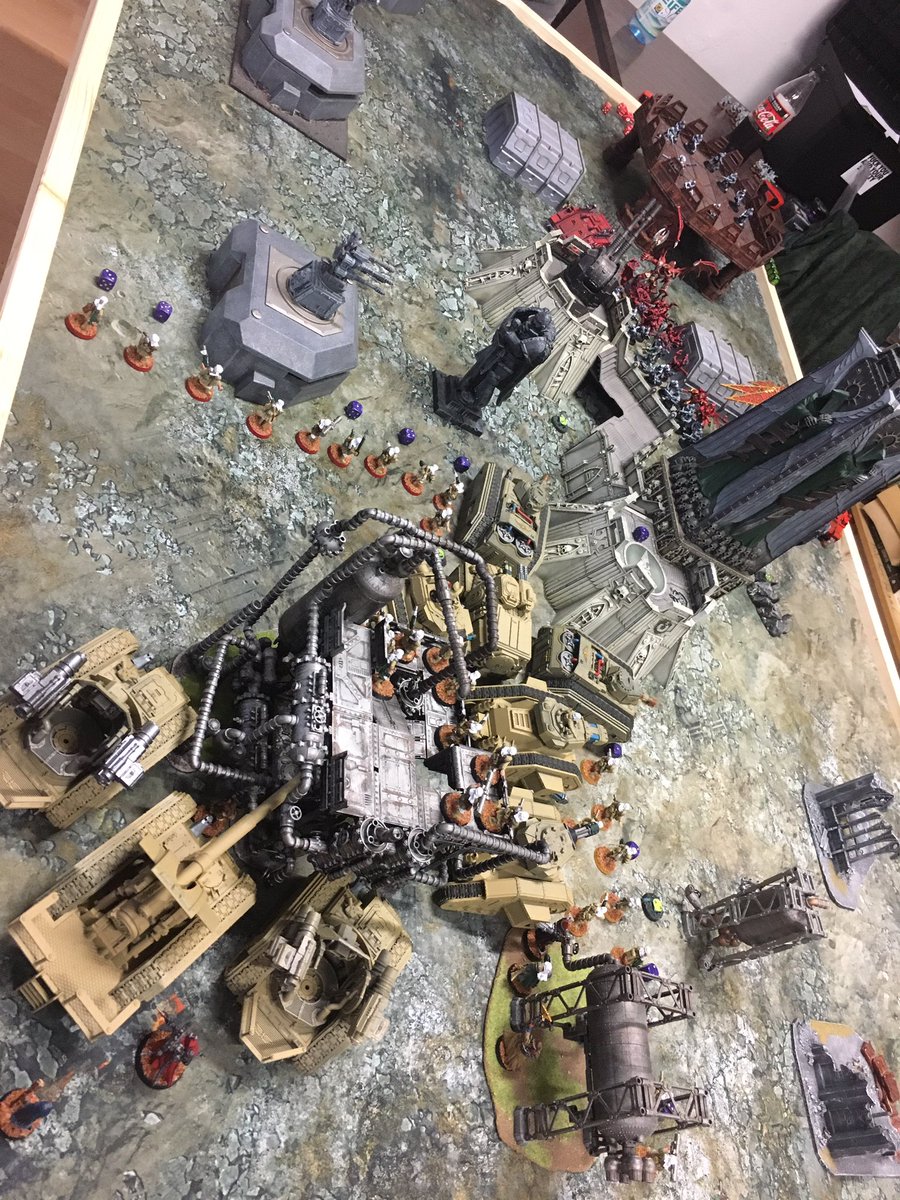 xMcVictimx's tweet photo. Once again the #TallarnDesertRaiders defeated the forces of the #WorldEaters in the Name of the God Emperor! 11:9 after round 6 of a close and fun Game at the Warhammer Fan Club in #Aachen ! @Games_Workshop1 @40Ktoday #warhammer #warhammer40k #acwf #aachenerwarhammerfans #wh40k https://t.co/MRjE8pMSmq