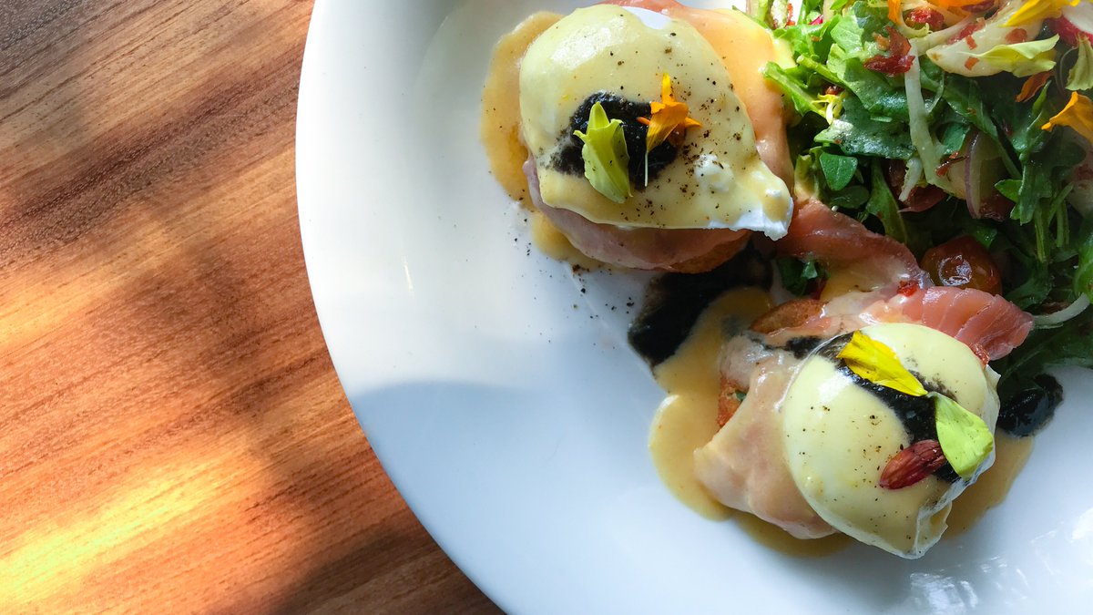 Hallandaise during the Holidays...with fresh salmon on homemade potato cakes. Available exclusively during our weekend #brunch from 10:30am - 3pm.