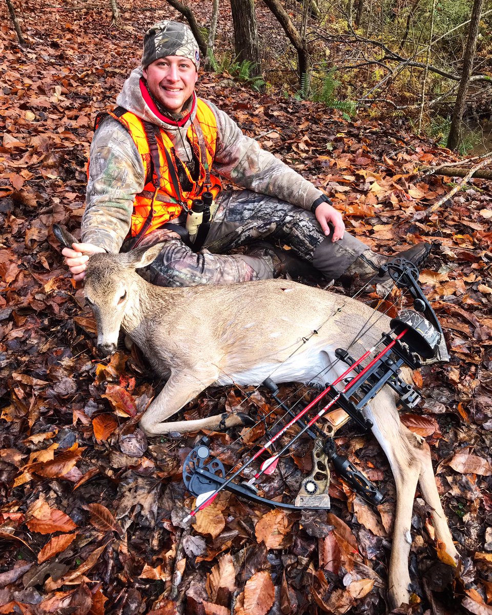 Doe down, for my FIRST BOW KILL EVER! So grateful to be sitting behind this animal. I have been bowhunting for almost 3 seasons now &amp; it all finally came together this morning. This harvest came with a lot of emotions and I cannot wait to eventually share the video with you guys.