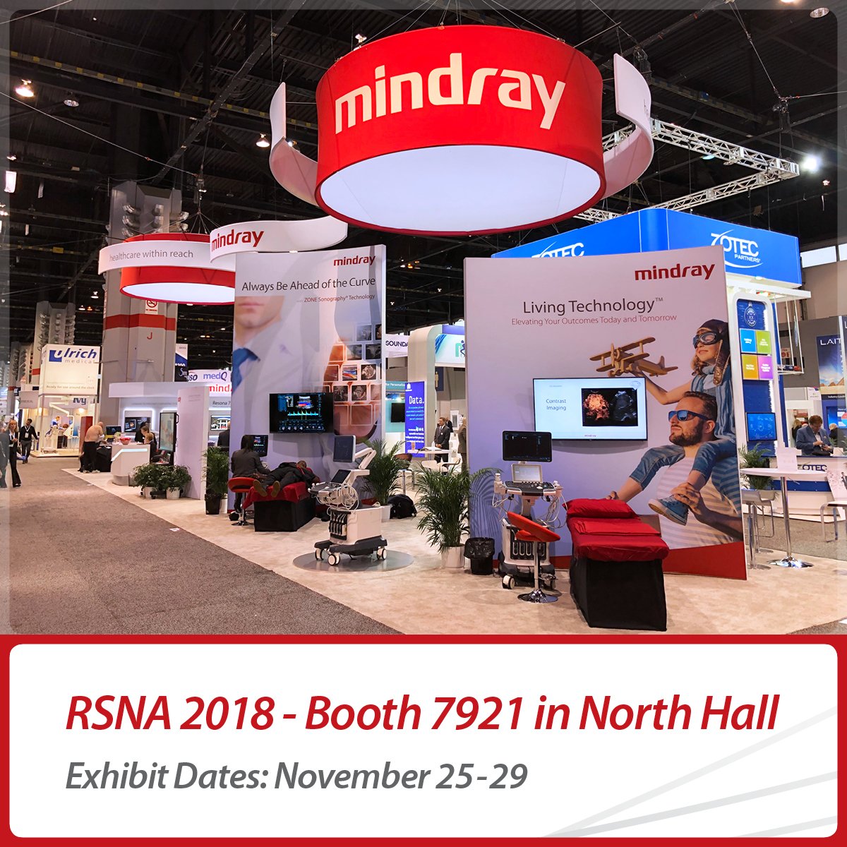 Mindray_NA's tweet photo. Day 1 of #RSNA18 in Chicago has just begun! Find us at booth 7921 in North Hall, November 25-29th and learn about elevating your outcomes with our new ultrasound system gem upgrades. #Mindray #MindrayNA https://t.co/C61gOQsAmQ