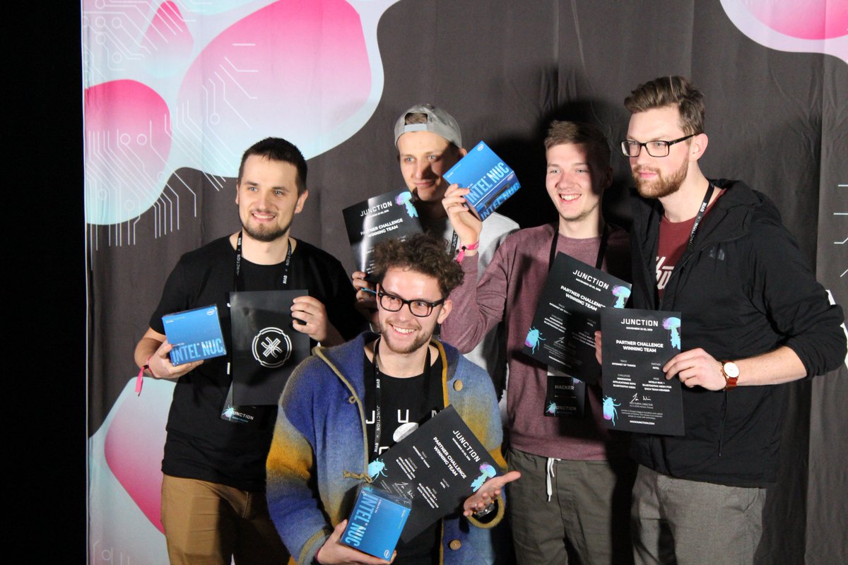 spoussa's tweet photo. Intel #Junction2018 challenge winners won also the IoT track and made it to the finals! Congratulations to the entire team. Great innovation to use Bluetooth Mesh to help doctors in disaster areas without any infrastructure. @IntelSoftware @ZephyrIoT https://t.co/7p5493Y1tl
