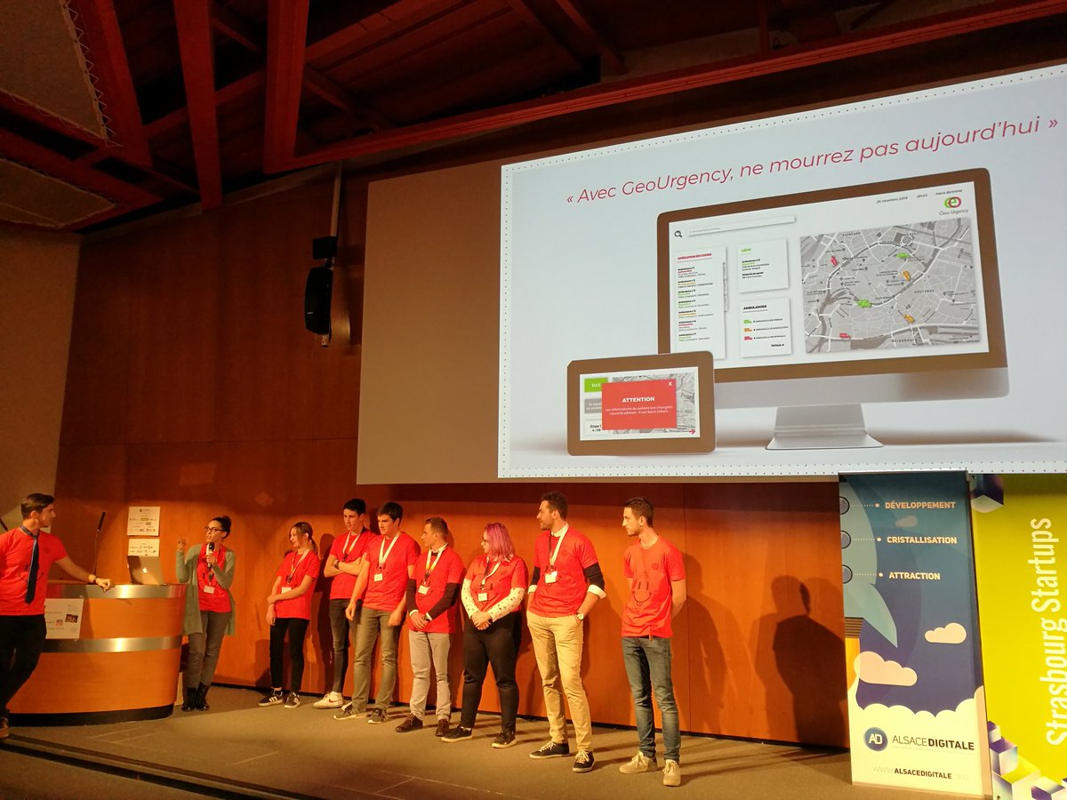 AlsaceDigitale's tweet photo. Projet 9 : Geo Urgency, plateforme pour les hôpitaux permettant un suivi temps réel et de l'automatisation pour les médecins urgentistes en intervention #swsxb https://t.co/X24J4mVBcu