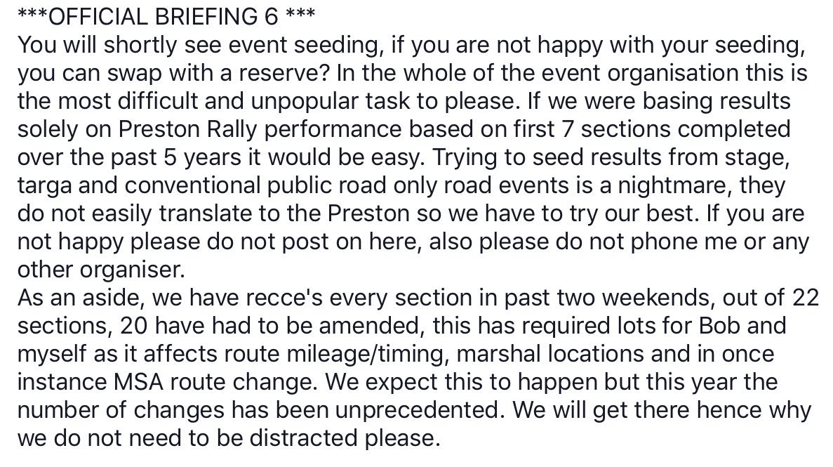 Less than a week to go, latest from the Clerk of the Course: