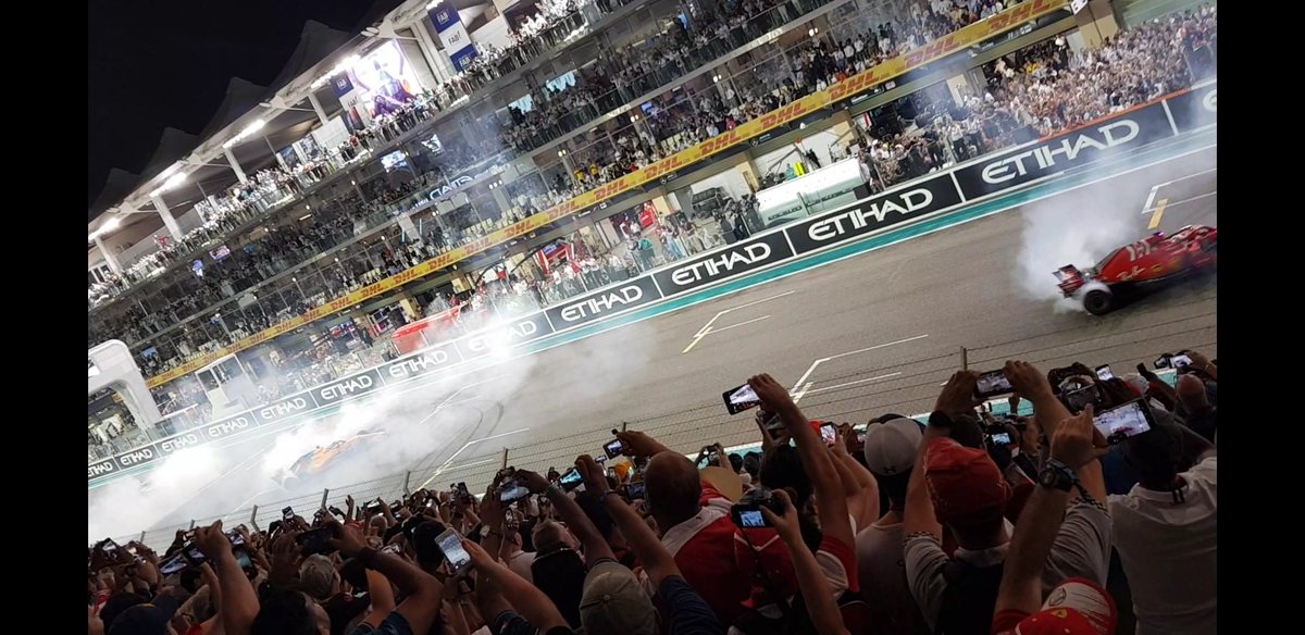 JessC_ca's tweet photo. @F1 11 world championships between them and a lot of respect for each other. Nice to see @LewisHamilton and #Seb5 flanking @alo_oficial on his last race. #F1 #AbuDhabiGP #LastOneOf2018 #YasMarina #Respect https://t.co/7dWyXhXVQR