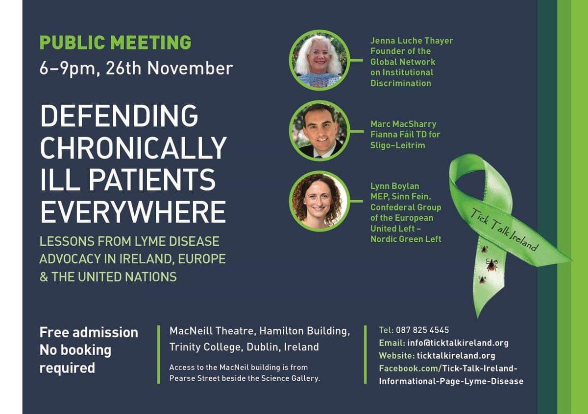 Lyme Disease Ireland (@irishlyme) on Twitter photo Public meeting on #LymeDisease at Trinity College Dublin #Ireland <a href="/tcddublin/">Trinity College Dublin</a> #Monday 26th #November speakers <a href="/JennaLuche/">Jenna Luche-Thayer</a> Thayer <a href="/MarcMacsharryTD/">Marc MacSharry</a> & @MEPLynnBoylan ⚠️ Open to all!! Public meeting on #LymeDisease at Trinity College Dublin #Ireland <a href="/tcddublin/">Trinity College Dublin</a> #Monday 26th #November speakers <a href="/JennaLuche/">Jenna Luche-Thayer</a> Thayer <a href="/MarcMacsharryTD/">Marc MacSharry</a> & @MEPLynnBoylan ⚠️ Open to all!!