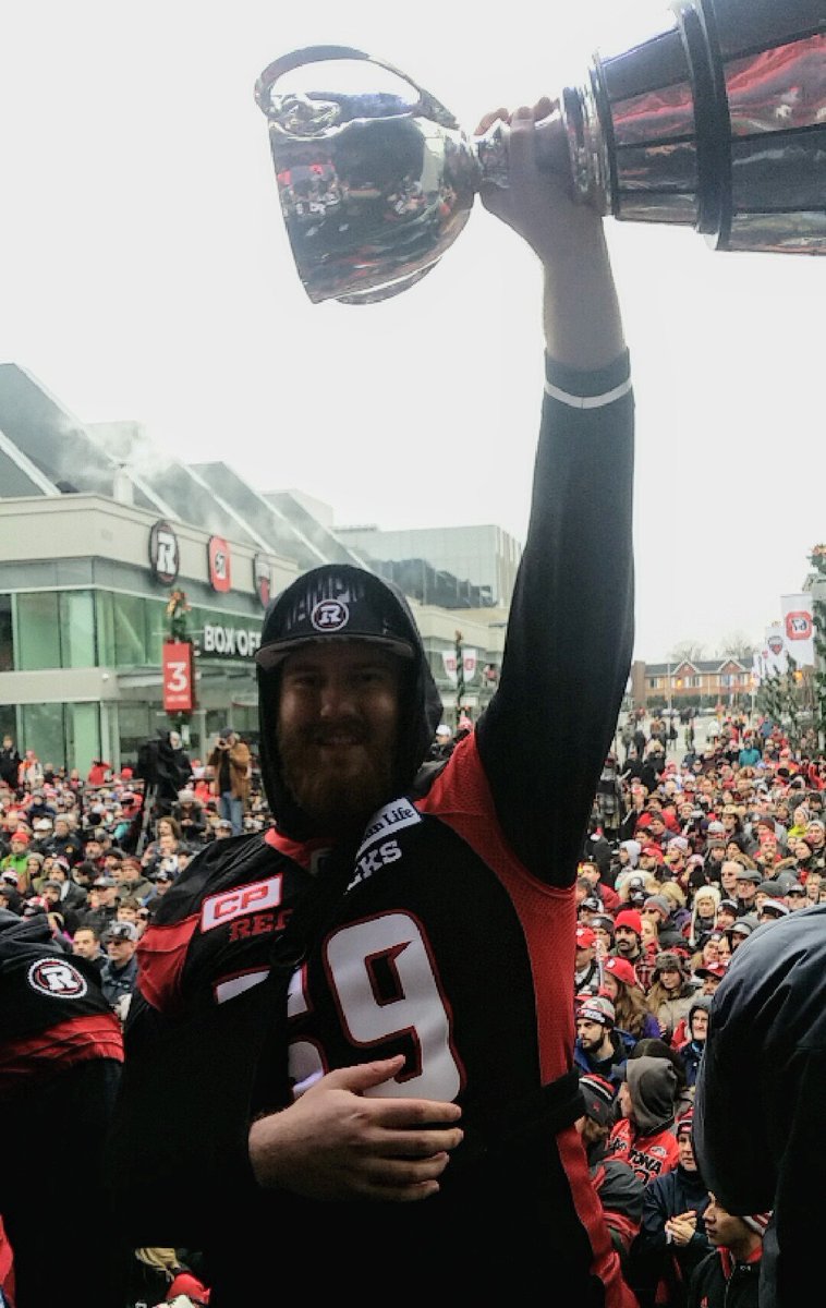 silasj20's tweet photo. Good luck to all my former @REDBLACKS teammates today! Bring the Grey Cup back to #RNation #GreyCup https://t.co/jTw1X44EKc