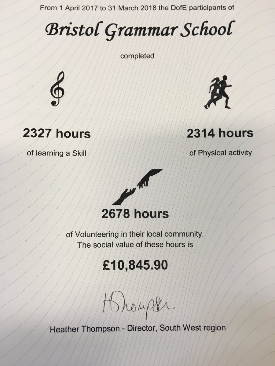 Great to see how much BGS contributes to the community through DofE.