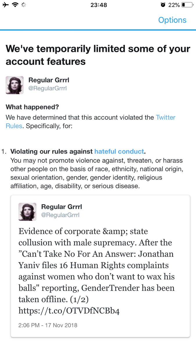 Twitter suspended this woman for reporting that  @wordpressdotcom is censoring women. #TwitterHatesWomen #WordPressHatesWomen