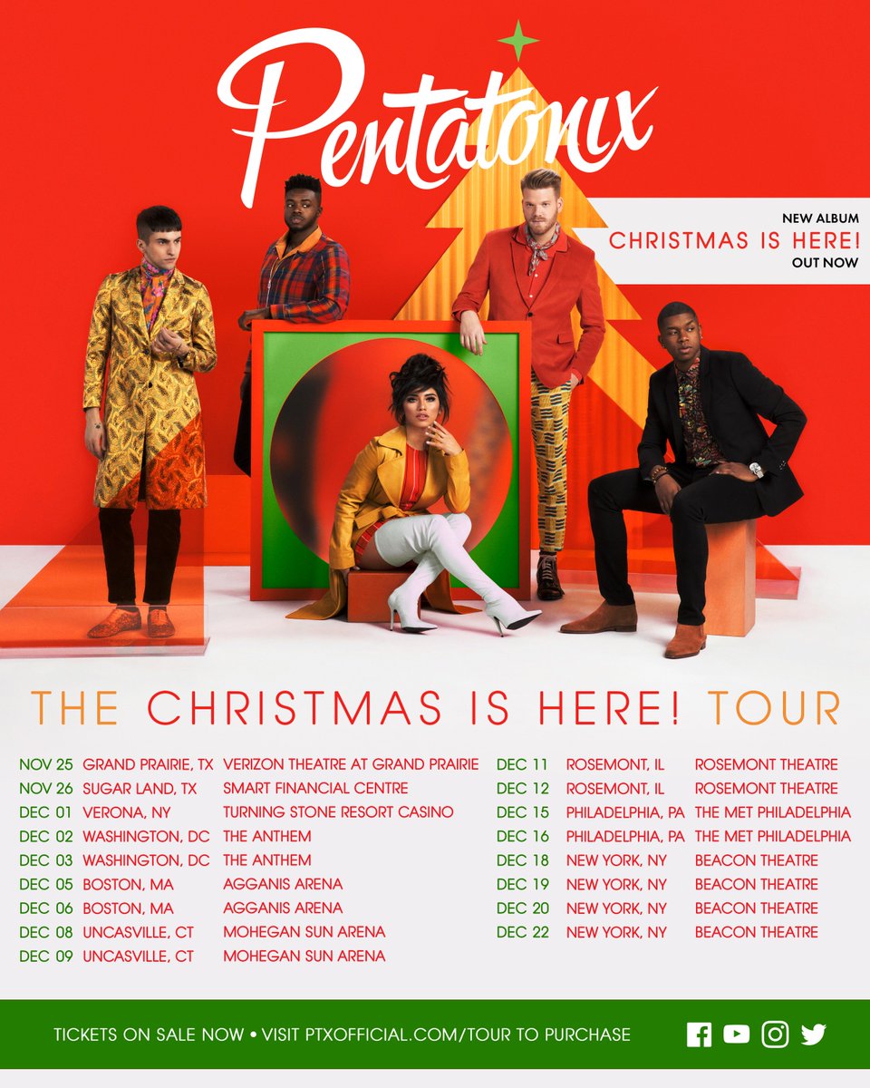 PTXofficial's tweet photo. IT ALL STARTS TONIGHT! Our NEW Christmas Tour is kicking off in Grand Prairie, Texas. Who’s coming to the show!? #PTXChristmasIsHereTour #PTXChristmasIsHereTourGP https://t.co/Qm1B0QC7OR