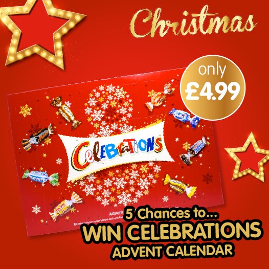 bmstores's tweet photo. 🍫 #COMPETITION TIME 🍫

We're giving away a massive FIVE chances to #WIN a Cadbury Celebrations advent calendar!

For your chance to #WIN, simply FOLLOW US, RT &amp; COMMENT what your FAVOURITE @CadburyUK chocolate is!

Competition ends 9am 27/11/18 https://t.co/SerrQmU06w