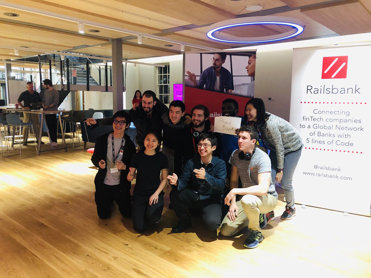 Aranchalee's tweet photo. It has been such a busy Sunday  #OpenBankHack18 #fintech @railsbank @clive_in_tech @nigelverdon @AimBrainHQ @aprexotech @kompany https://t.co/XQglxm18rv