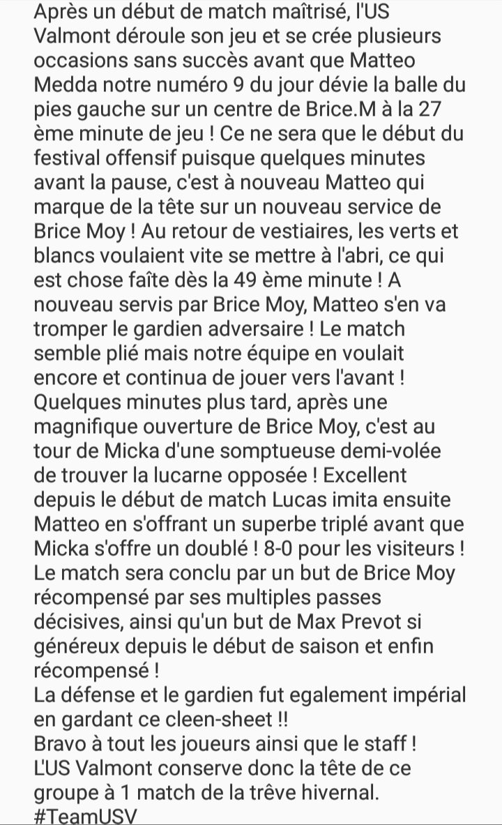 UsValmont's tweet photo. Val de Gueblange 0 - 10 USV  

Le résumé du match : https://t.co/6gQf6yzLMl