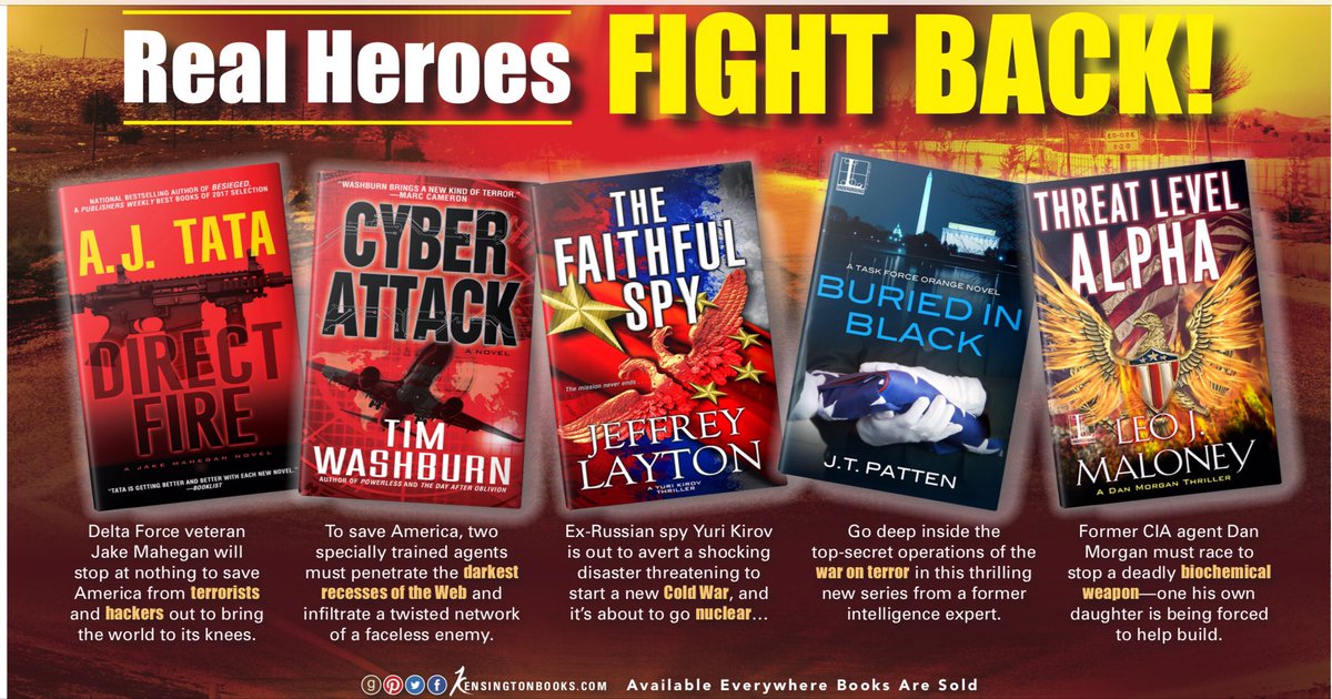 Honored to be featured with @KensingtonBooks #thriller greats like @ajtata @JeffreyLayton_ @timwash @LeoJMaloney