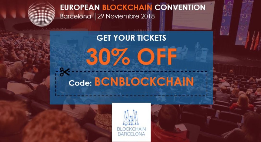 Barcelona will host the 1st edition of the European Blockchain Convention at the spectacular 5-star hotel NH Collection Tower on the 29th of November. It will feature 50+ experts to discuss the present and future of Blockchain &amp; we have a discount code for you! <a href="/EBlockchainCon/">European Blockchain Convention</a>