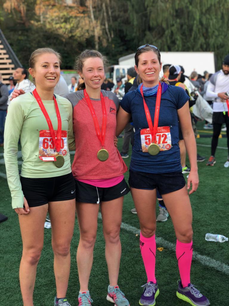 Amica's tweet photo. And we have our winners! Our congratulations go to the top three male and female finishers of the #SeattleMarathon! #RunAmicaSeattle @SeattleMarathon #RunSEA18 https://t.co/zklxlDEAJ2