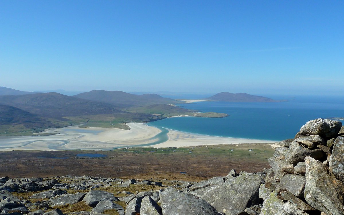 Luskentyre from the summit of Beinn Dhubh, Isle of Harris. One of the best summit viewpoints in Scotland. #archive