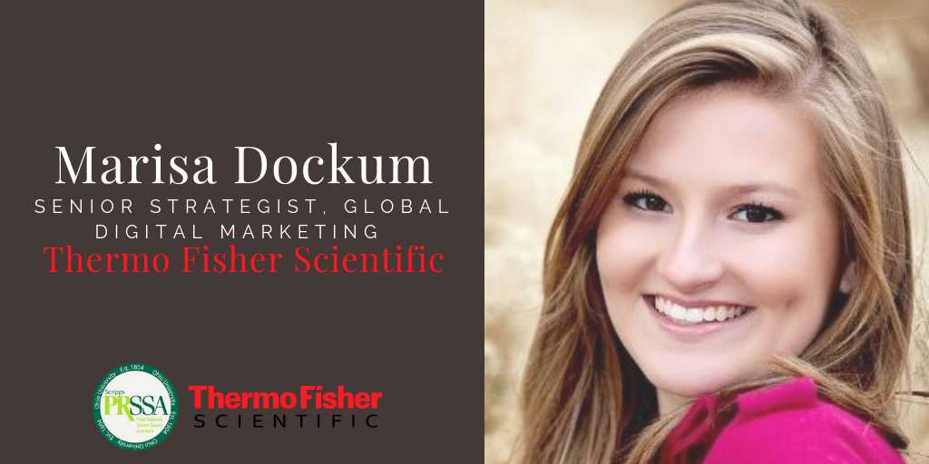 ScrippsPRSSA's tweet photo. We are so excited to welcome alumna @MarisaDockum at tonight's meeting! Marisa will be discussing her role as a senior strategist on the Global Digital Marketing team at Thermo Fisher Scientific! #ScrippsPRSSA https://t.co/sqafJOv23l