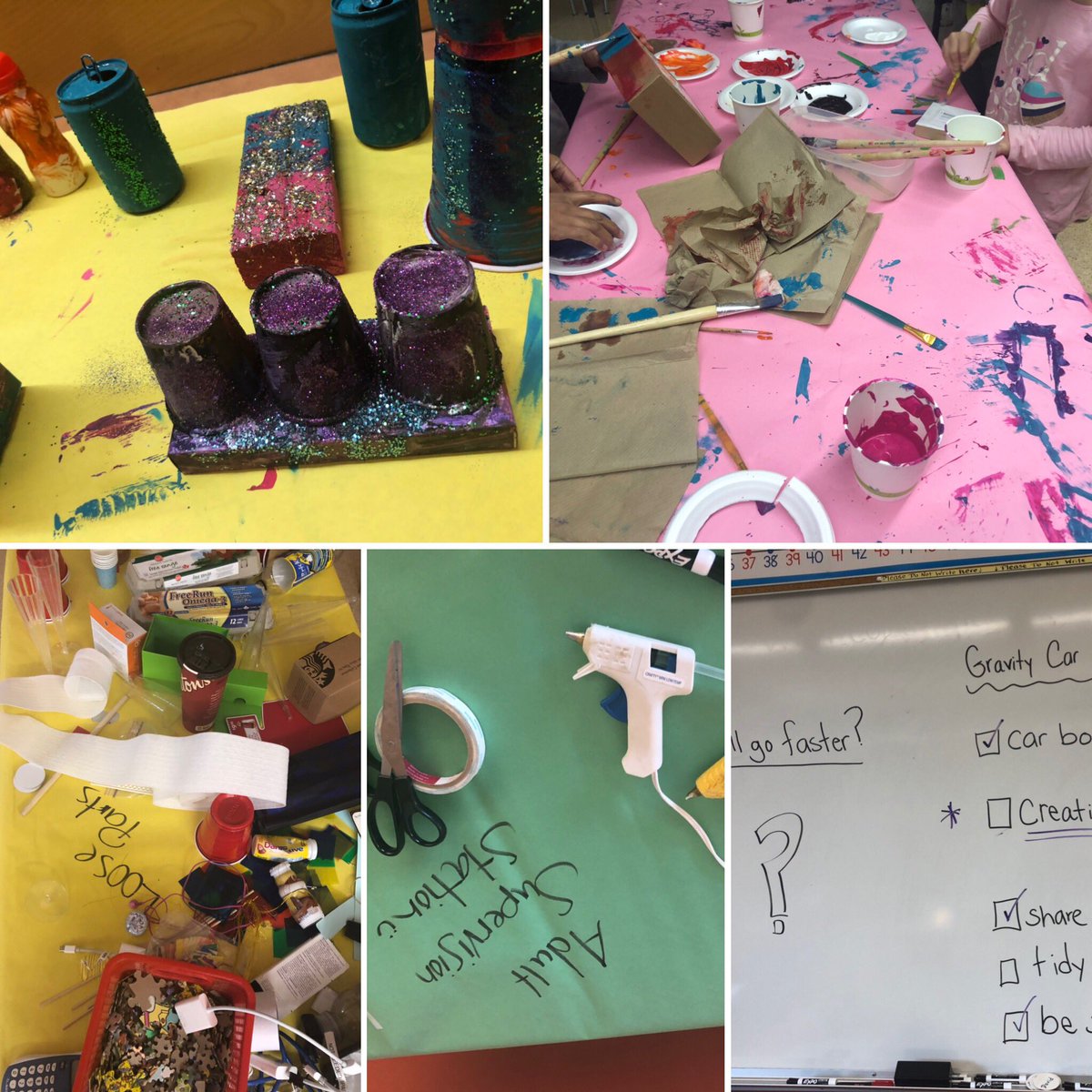 mrsfadum's tweet photo. That moment when you FEEL learning in the classroom❣️ a day of planning, creating &amp; tweaking our car bodies for the #gravitytrack @PacHeights36 wheels added next week! https://t.co/K3O1mCNycZ