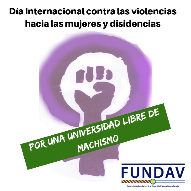 FUNDAV2017's tweet photo. En el Día Internacional contra las violencias hacia las mujeres y disidencias, condenamos la violencia machista en todas sus formas! https://t.co/U2uokTrZAx