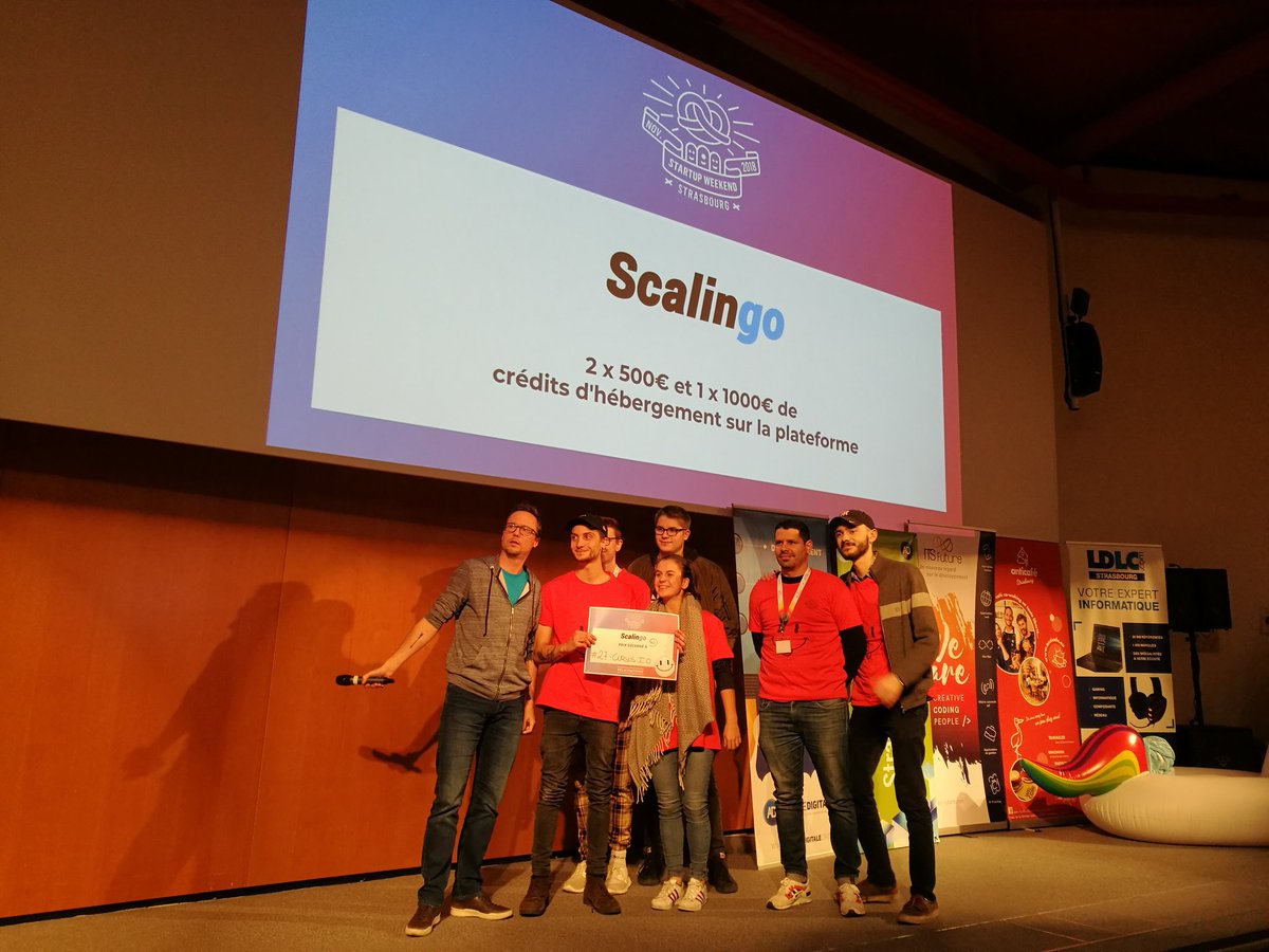 AlsaceDigitale's tweet photo. Prix @ScalingoHQ pour les projets https://t.co/AwnMBgEABm, Geo Urgency &amp; Frippy #swsxb https://t.co/0riMtmpZEG