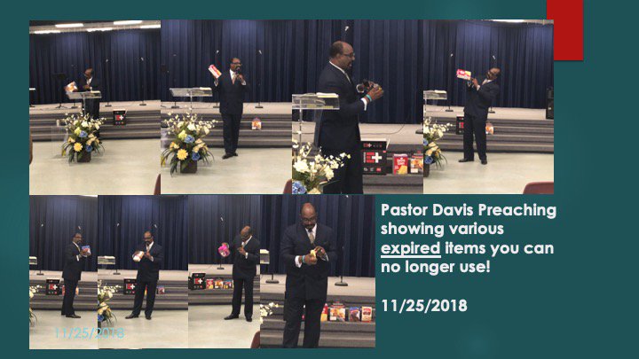 empoweredout's tweet photo. Pastor Davis preaching today about how things expire and they are no longer useful.  Remember God's Promises Never Expire! (See illustrations) https://t.co/cjjDtkcExO