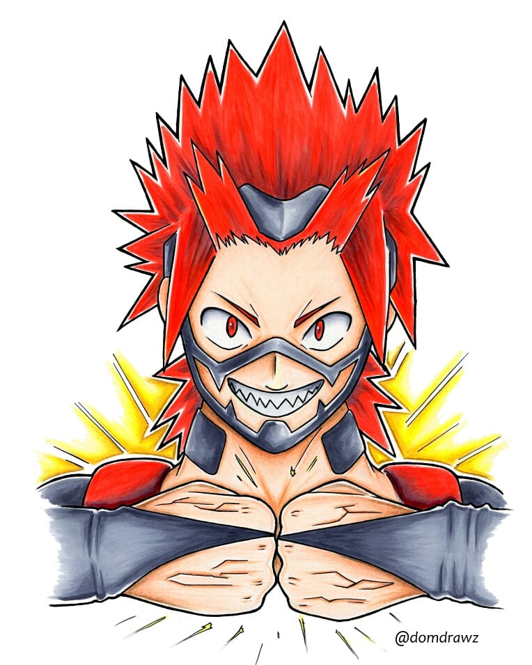 domdrawz's tweet photo. Here's a finished drawing of Eijiro kirishima. #MyHeroAcademia https://t.co/byhIr8TzrI