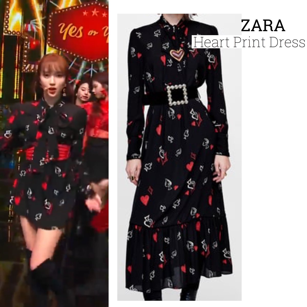 zara heart print dress