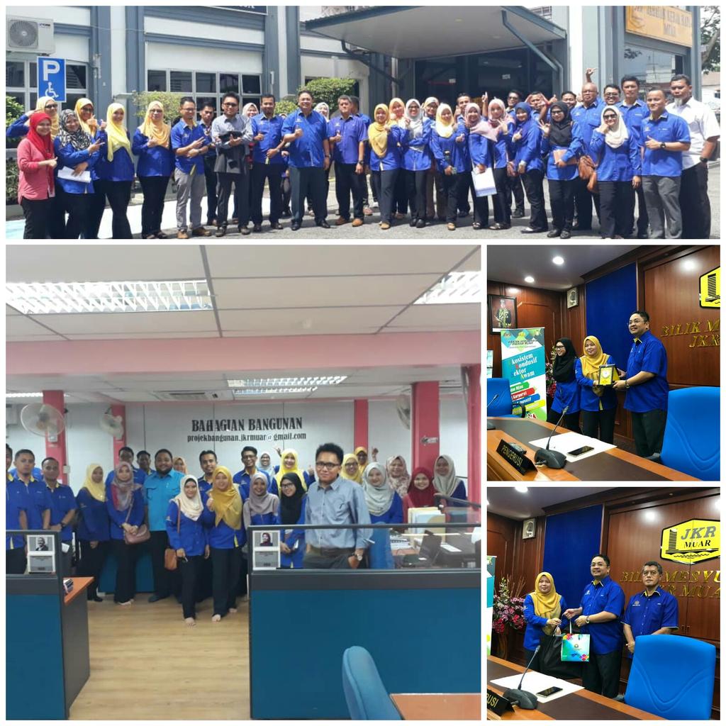 <a href="/JKRMuar/">JKRMuar</a> Menerima lawatan penanda aras EKSA dari @JKRKulai
Semoga perkongsian ini memberi manfaat kepada kedua-dua pejabat dalam melakaksanakan EKSA.
<a href="/JKRJohor/">JKR Johor</a> @MohdSallehAB 
<a href="/JKRMalaysia/">JKR Malaysia</a> <a href="/RoslanMdTaha/">Roslan Md Taha</a>