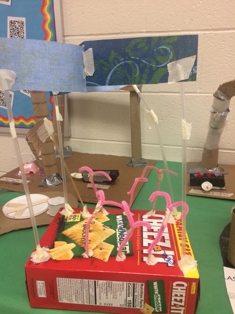 STEMitizer's tweet photo. Fourth Grade Mall In the Hall.  Students created memorials/monuments for presidents/famous people.#makerspace #Brainasium #STEMed https://t.co/fNgZf78VCh